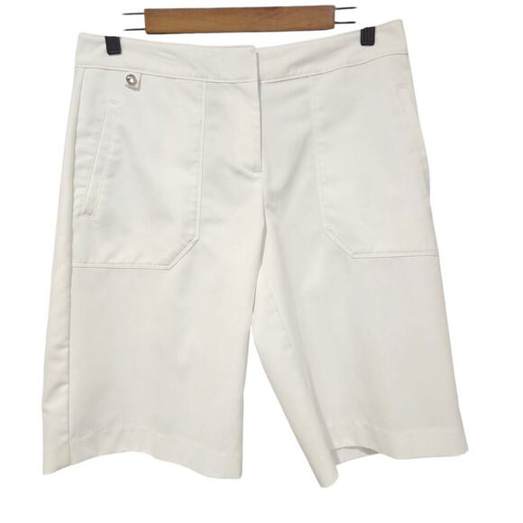 Izod Cool-FX Stretch Golf Shorts White Size 6 - Picture 1 of 5